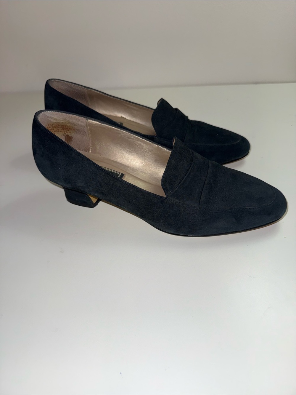Bandolino Black Suede Heeled Loafers -  Women's Dress Shoes